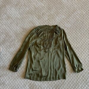 Loeffler Randall Green Silk Blouse Size 0